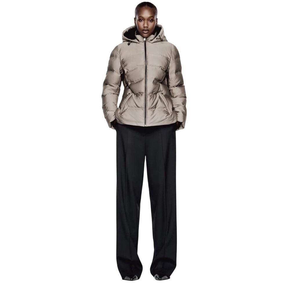 NWT ZARA WATER AND WIND PROTECTION SHORT QUILTED ANORAK SIZE LARGE - Picture 2 of 11